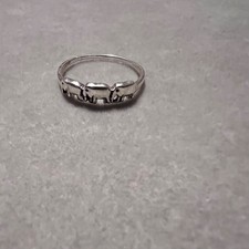 STERLING SILVER ELEPHANT FAMILY BAND RING Sizes O, J, M
