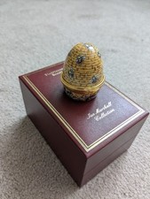 Staffordshire Enamels Hand Painted Beehive Bee Bonbonniere Trinket Box 