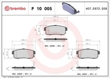 P 10 005 BRAKE PAD SET, DISC