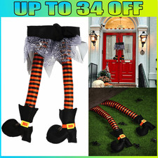 Halloween Wicked Witch Legs With Shoes Hanging Hag Prank Prop Party Decoration