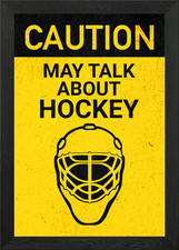 CAUTION HOCKEY MASK Framed