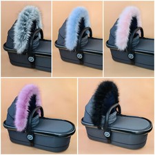 Luxury FAUX FUR Pram Carrycot Hood Trim fits Silver Cross Icandy Bugaboo Stokke