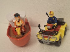 Fireman Sam Ocean Rescue Boat Titan & Quad Bike Both Have Correct Figures VGC