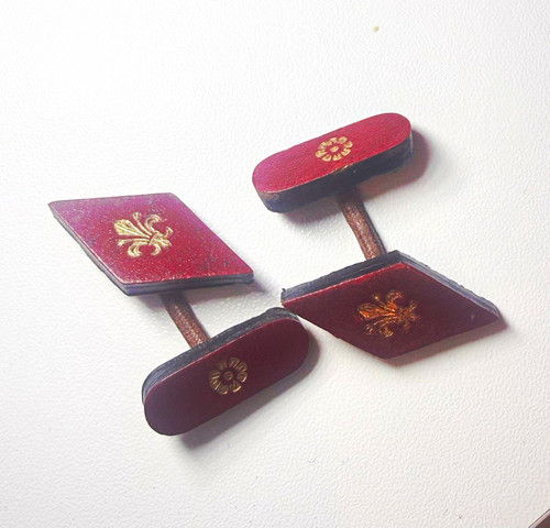 Men leather cufflinks - men's,