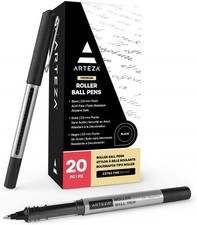 Rollerball Pens, Pack of 20, 0.5mm Black Liquid Ink Pens for Bullet Journalin...