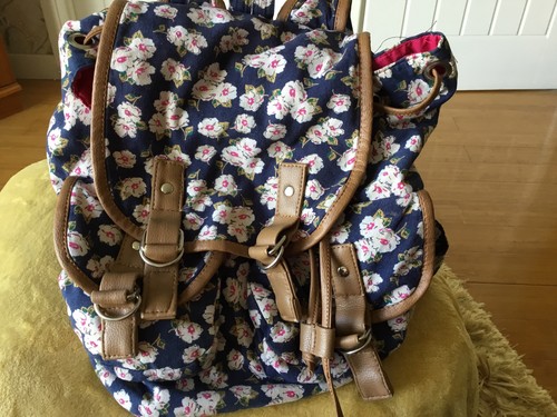 Ladies floral fabric rucksack - fabric,