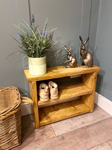 Rustic wooden shoe bench - shoe,