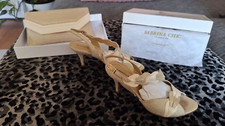 Sabrina Chic Woman Shoes & Bag Cream Beige Gold Leather RRP £260 Size UK 5 EU 38