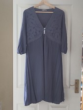  John Lewis Tanya Sarne Knee Length Dress Size Medium- Purple- Embroidered-Lined