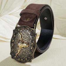 Brown Faux Suede Horned Cow