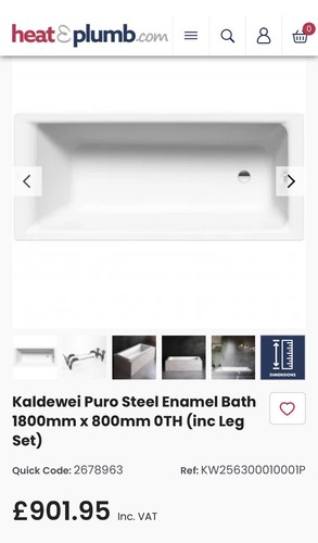 Kaldewei puro bath 1800x800 - bath,