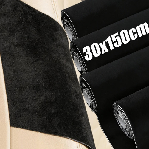 Black self adhesive suede - black,