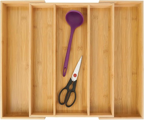 Large extendable bamboo tray - large,