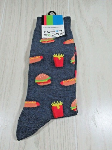 Funky socks burgers fries - burgers,