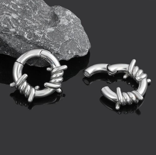 Barbed wire round ear weight - round,