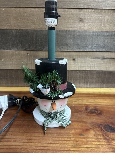 Wooden snowman with bird - snowman,
