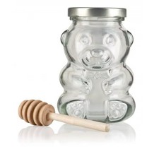 Bear Glass Jar with Lid 8oz