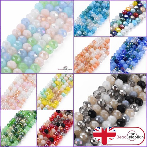 Faceted glass rondelle - glass, abacus