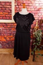 Vintage 80S Dress House Dress Black Stretch Studs Glitter M