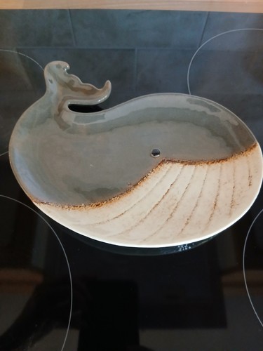Ceramic whale trinket - ceramic, dish