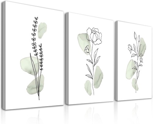3pcs framed abstract botanical - 3pcs,