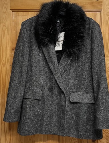 Zara jacket black grey - jacket, black/grey