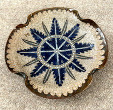 Doulton Lambeth George Tinworth Art Nouveau Handkerchief Plate Antique 1881