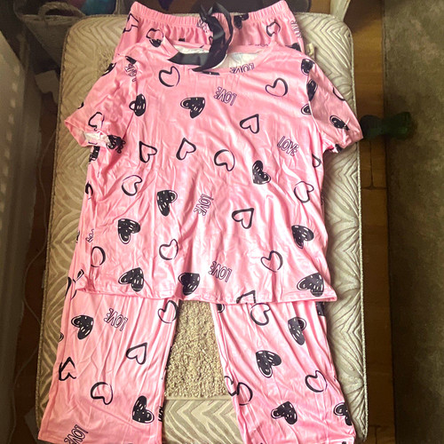 Women pink satin heart - satin,
