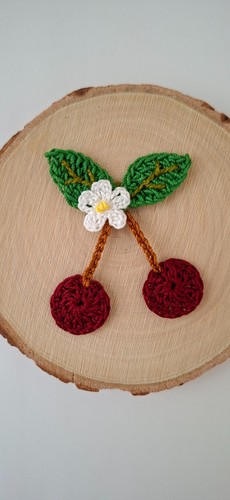 Handmade crochet cherry - handmade,