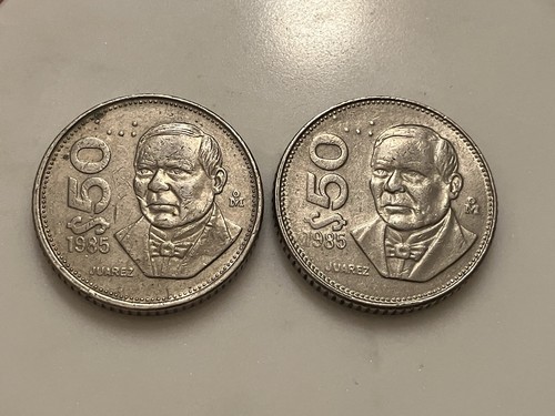 Two 1985 mexico pesos old - two,