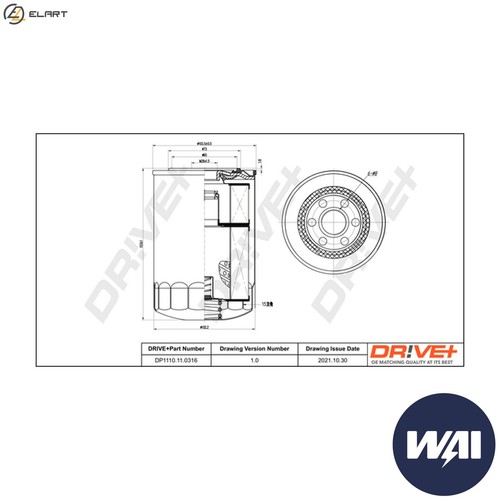 Oil filter dp1110 0316 - filter, dp1110.11.0316