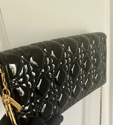 Dior patent leather clutch - leather,