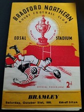 VINTAGE RUGBY LEAGUE PROGRAMME BRADFORD NORTHERN V BRAMLEY 21ST OCTOBER  1950