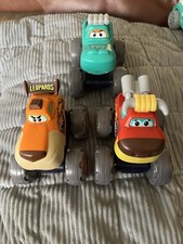 Set of 3 Monster Truck Toys Set Bull, Leopard and Crocodile Hola Cars Animals