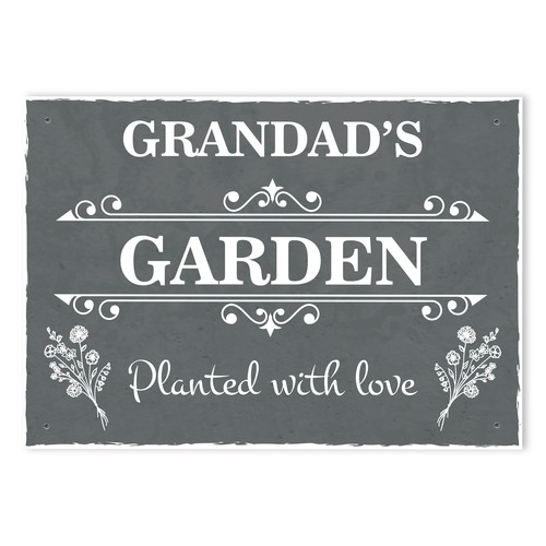 Personalised grey garden sign - grey,