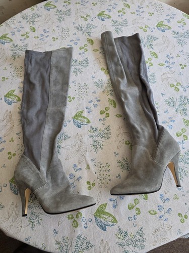 Ladies grey knee high - grey, boots