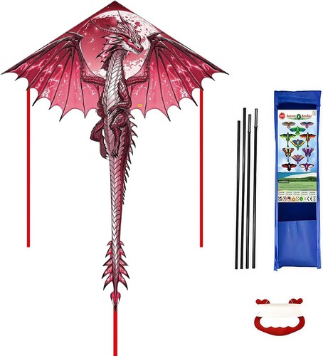 Large big red dragon - big, kite