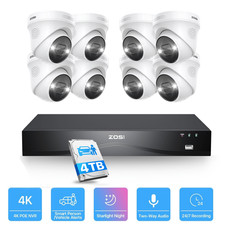 ZOSI 8MP PoE CCTV Camera System 16CH Dual Disk NVR 4TB ColorVu Person/Car Detect