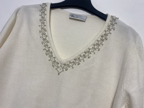 Cosy winter white fine knit - white,