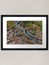 Old rope the - beach, framed