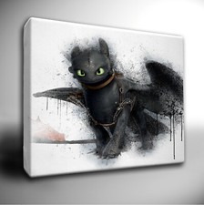 How to Train Your Dragon - paint splatter CANVAS Wall Art Picture/Poster Prints