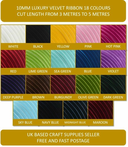 Luxury velvet ribbon 7mm 10mm - velvet,