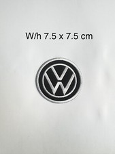 VW CAR Brand ROUND Black And White LOGO BADGE/PATCH IRON/SEW EMBROIDERD BADGE
