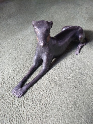Greyhound dog bronze statue - dog,