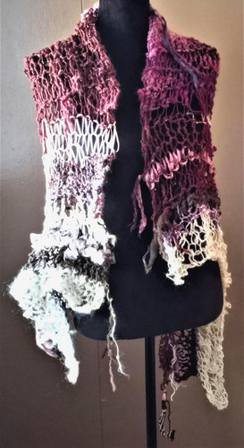 Wearable art scarf free form - scarf,,