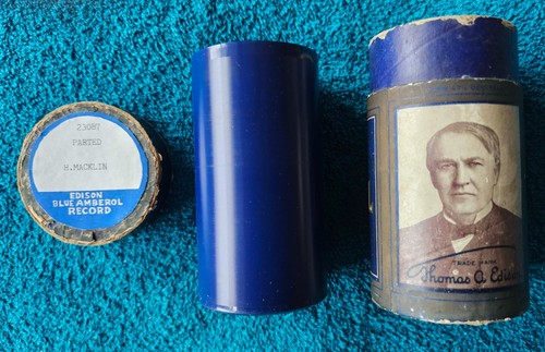 Edison blue amberol cylinder - blue,