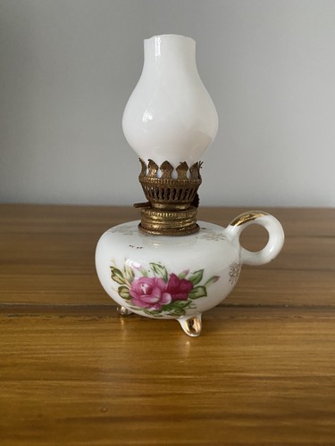 Vintage miniature oil lamp - vintage,
