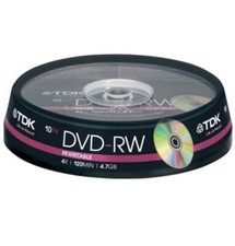 10 x Blank DVD-RW Disc (4x 120min 4.7GB) Data/Movie DVD Re-Writable