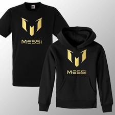New Kids #10 Messi Hoodie T Shirt Soccer Gold Print Football Ronaldo Hoody Tee