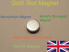 Large Gold Silver Neodymium Test Magnet  Testing Gold Silver Coins - Fast UK P&P